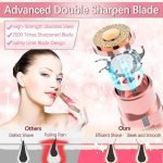 Maywiyi Eyebrow Razor,Facial Hair Removal for Women,2 in 1 Trimmer and Epilator Painless Hair Remover Rechargeable Face Shaver for Peach Fuzz , Lips, Chin, Arms with LED Light - Image 2